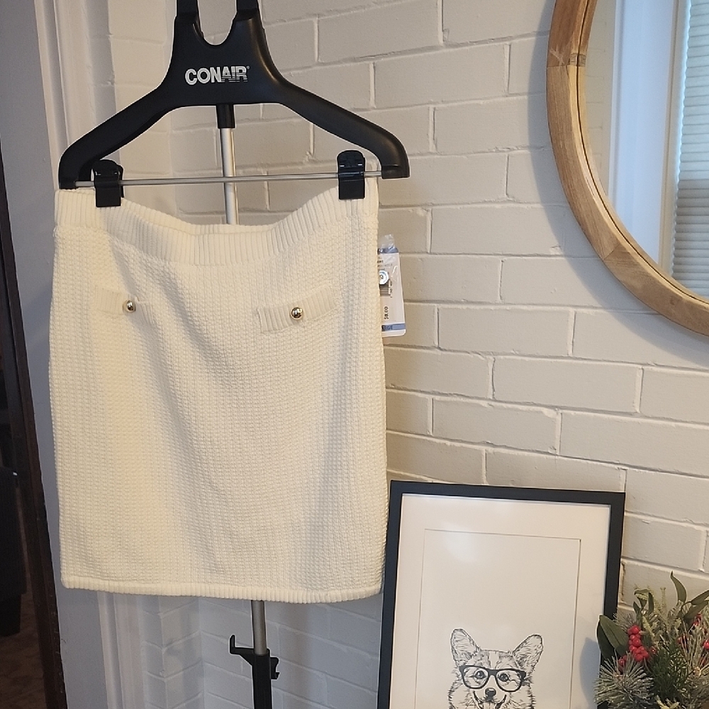 Cream Sweater Skirt, Small